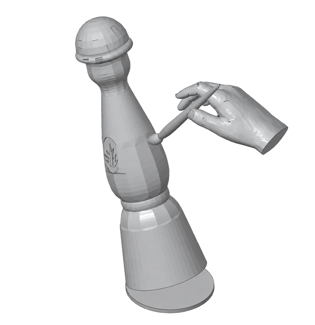3D bottle and hand model